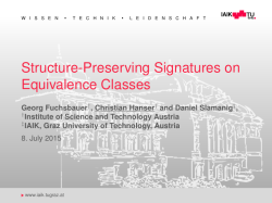 Structure-Preserving Signatures on Equivalence Classes presentation