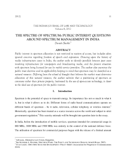 the spectre of spectrum - Indian Journal of Law and Technology
