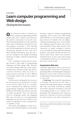 Learn computer programming and Web design