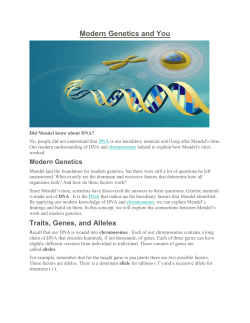 Genotype and Phenotype
