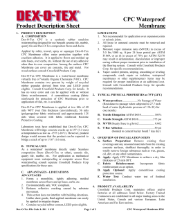CPC Waterproof Product Description Sheet Membrane