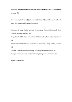 Review of the British Thoracic Society Winter Meeting 2014