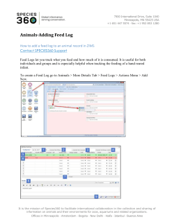 Animals-Adding Feed Log - Training