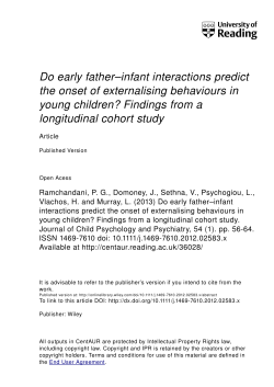 Do early fatherinfant interactions predict the onset of externalising