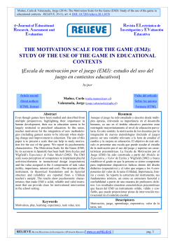 THE MOTIVATION SCALE FOR THE GAME (EMJ): STUDY OF THE