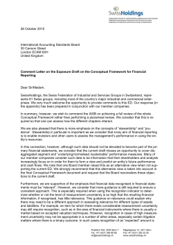 SwissHoldings 26 October 2015 International Accounting Standards