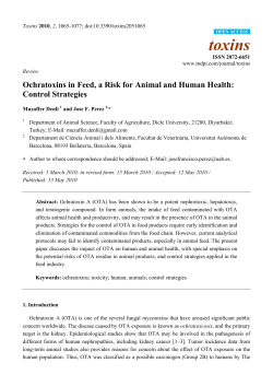 Ochratoxins in Feed, a Risk for Animal and Human Health