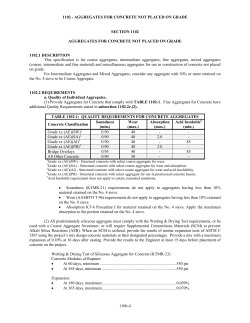 1102 - AGGREGATES FOR CONCRETE NOT PLACED ON GRADE