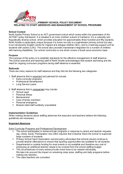 Staff absences and management of school programs policy