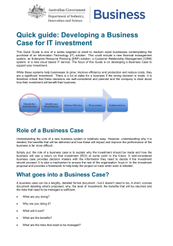 Quick guide: Developing a Business Case for IT