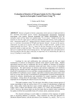 15N Goa- Uptake rates - Postgraduate Institute of Agriculture