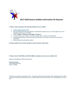 2017-2018 Season Audition Information for Bassoon