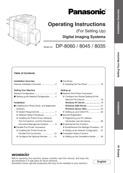 DP-8060/8045/8035 (For Setting Up)