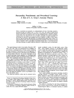 Personality, Punishment, and Procedural Learning: A Test - Retro-kit