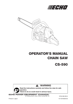 OPERATOR`S mAnuAl chAin SAw cS-590
