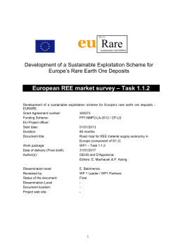 European REE market survey – Task 1.1.2