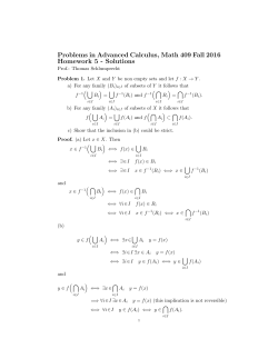 Problems in Advanced Calculus, Math 409 Fall 2016