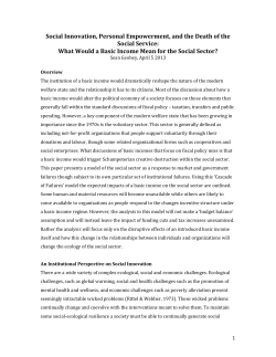 Social Innovation, Personal Empowerment, and the Death of the