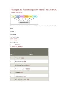 Management Accounting and Control ( ocw.mit.edu - edu,