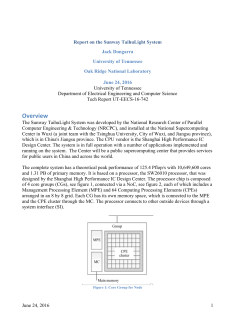 Report on the Sunway TaihuLight System