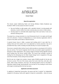 Answer: Case Study - Scottish Community Development Centre