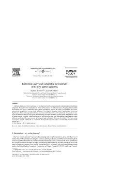 Exploring equity and sustainable development in the new carbon