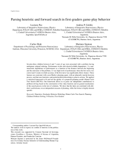 Parsing heuristic and forward search in first-graders game