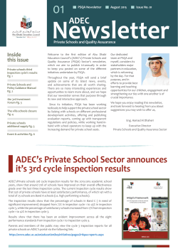 ADEC`s Private School Sector announces it`s 3rd cycle inspection