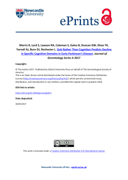 Gait Rather Than Cognition Predicts Decline in Specific Cognitive