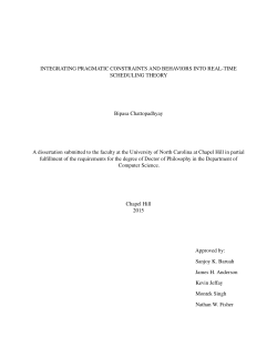 Integrating Pragmatic Constraints And Behaviors Into Real
