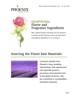 Flavor and Fragrance Ingredients Sourcing the Finest Raw Materials