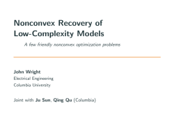 Nonconvex Recovery of Low-Complexity Models A few friendly