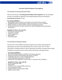 Executive Board Positions` Descriptions Vice President
