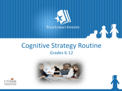 Cognitive Strategy Routine