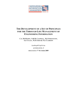 The Development of a Set of Principles for the Through-Life
