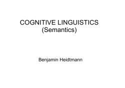 COGNITIVE LINGUISTICS (Semantics)