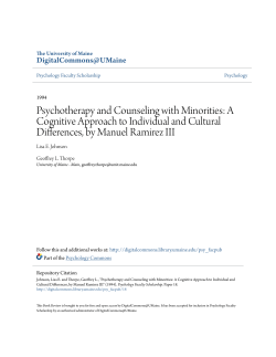 Psychotherapy and Counseling with Minorities: A Cognitive