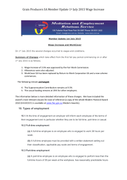 Grain Producers SA Member Update July 2013 Wage Increase