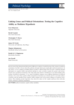 Linking Genes and Political Orientations: Testing the Cognitive