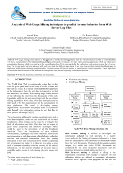 Analysis of Web Usage Mining techniques to predict the user