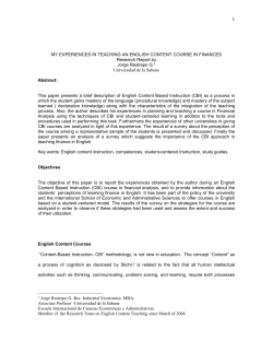 My Experience in Teaching English content course in Finances