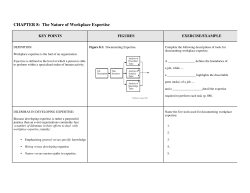 CHAPTER 8: The Nature of Workplace Expertise