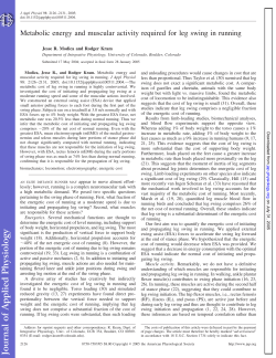 Metabolic energy and muscular activity required