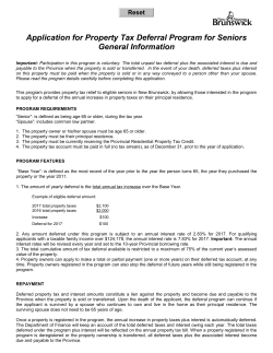 Application for Property Tax Deferral Program for Seniors