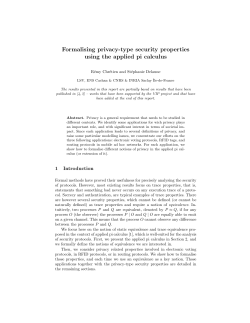 Formalising privacy-type security properties using the applied pi