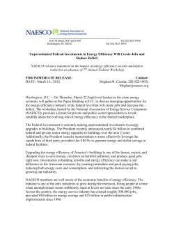 Unprecedented Federal Investments in Energy Efficiency will Create