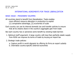 INTERNATIONAL AGREEMENTS FOR TRADE LIBERALIZATION