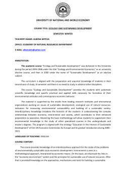 Ecology and Sustainable Development