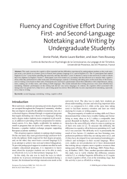 Fluency and Cognitive Effort During First- and Second