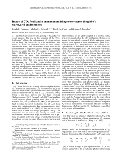 Impact of CO2 fertilization on maximum foliage cover across the